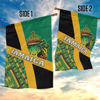 Jamaica Lion Rastafarian Garden Flag With Kente Pattern - Wonder Print Shop