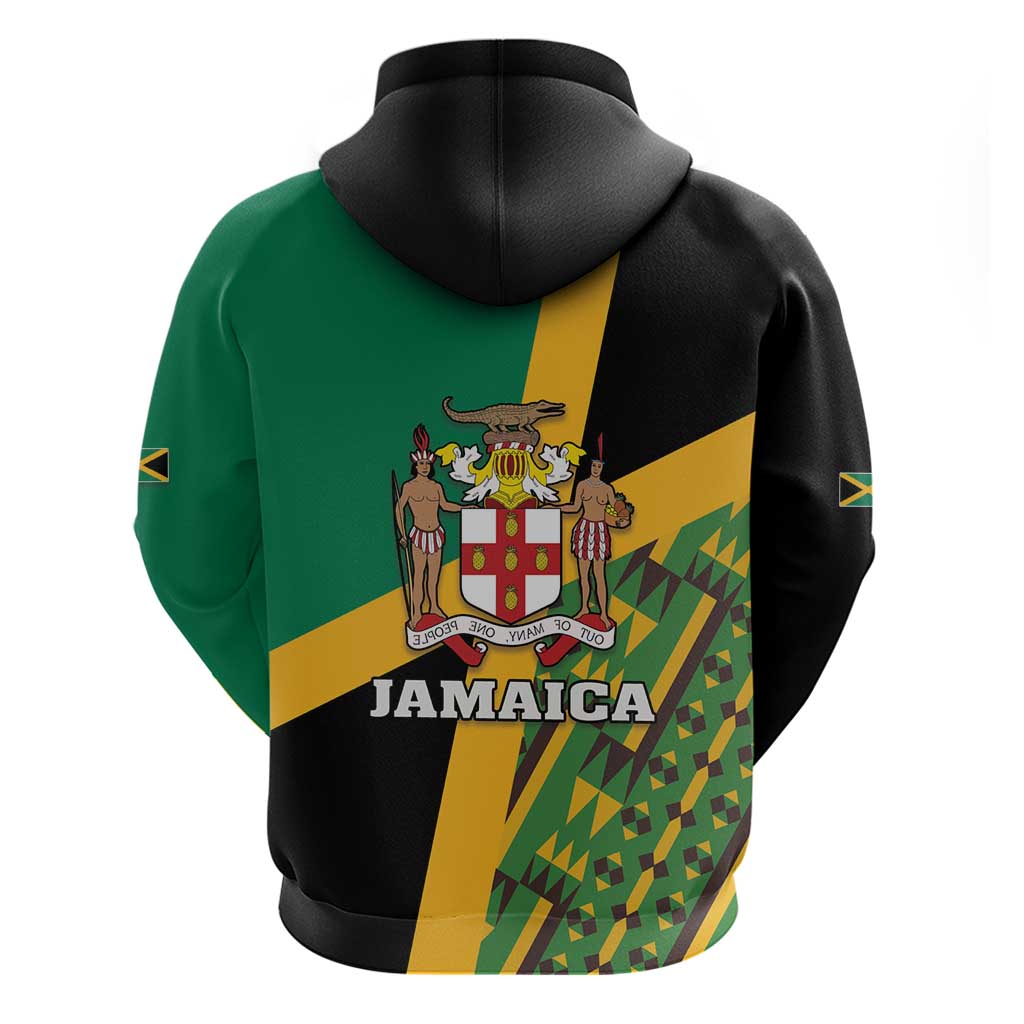 Jamaica Lion Rastafarian Hoodie With Kente Pattern - Wonder Print Shop