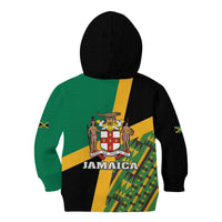 Jamaica Lion Rastafarian Kid Hoodie With Kente Pattern - Wonder Print Shop