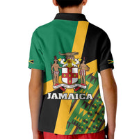 Jamaica Lion Rastafarian Kid Polo Shirt With Kente Pattern - Wonder Print Shop