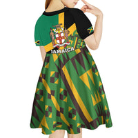 Jamaica Lion Rastafarian Kid Short Sleeve Dress With Kente Pattern - Wonder Print Shop