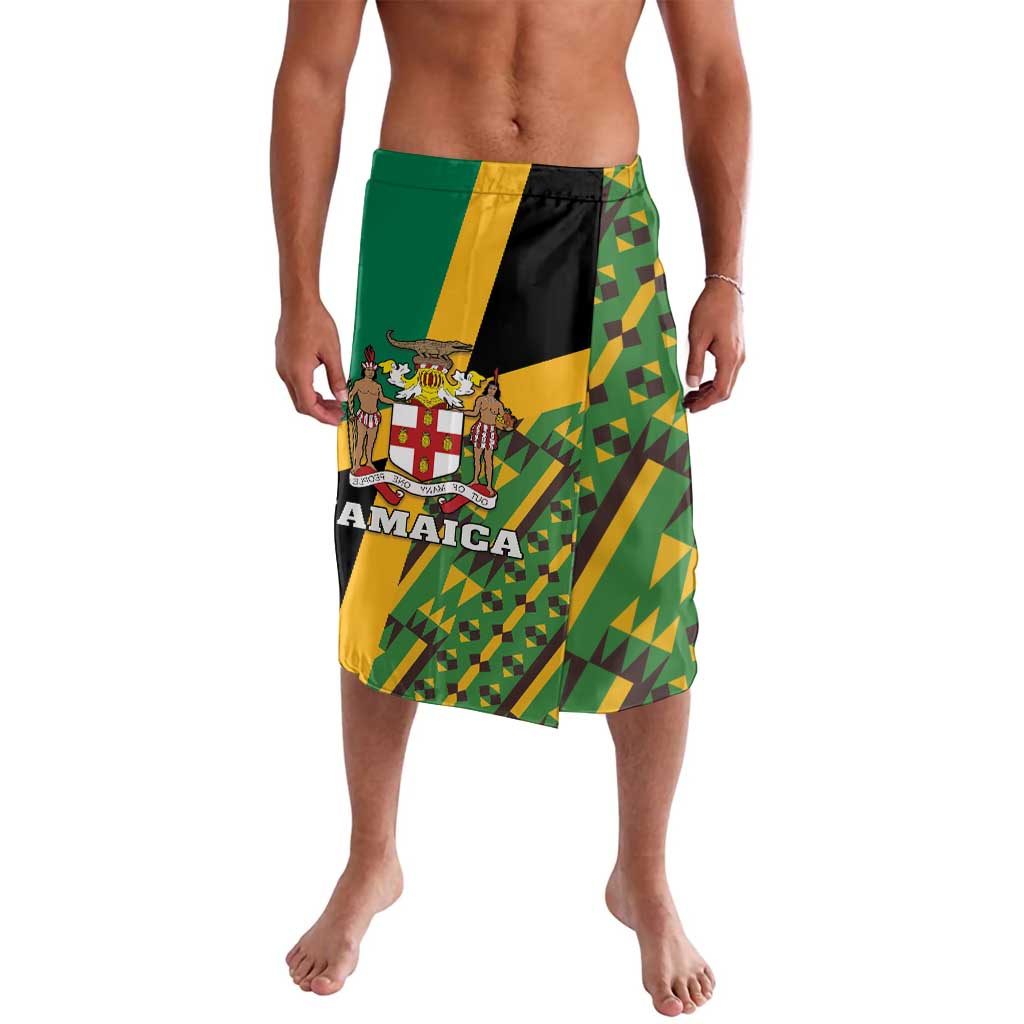 Jamaica Lion Rastafarian Lavalava With Kente Pattern - Wonder Print Shop