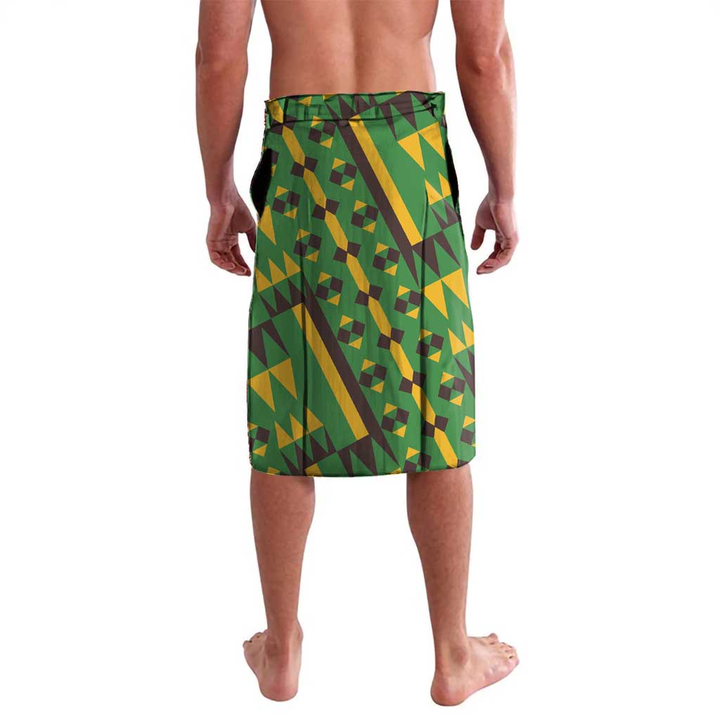Jamaica Lion Rastafarian Lavalava With Kente Pattern - Wonder Print Shop