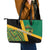 Jamaica Lion Rastafarian Leather Tote Bag With Kente Pattern - Wonder Print Shop