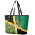 Jamaica Lion Rastafarian Leather Tote Bag With Kente Pattern - Wonder Print Shop