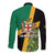 Jamaica Lion Rastafarian Long Sleeve Button Shirt With Kente Pattern - Wonder Print Shop