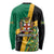 Jamaica Lion Rastafarian Long Sleeve Shirt With Kente Pattern - Wonder Print Shop