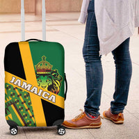 Jamaica Lion Rastafarian Luggage Cover With Kente Pattern - Wonder Print Shop