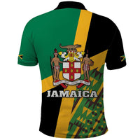 Jamaica Lion Rastafarian Polo Shirt With Kente Pattern - Wonder Print Shop