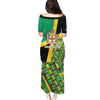 Jamaica Lion Rastafarian Puletasi With Kente Pattern - Wonder Print Shop