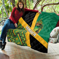 Jamaica Lion Rastafarian Quilt With Kente Pattern - Wonder Print Shop