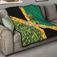 Jamaica Lion Rastafarian Quilt With Kente Pattern - Wonder Print Shop