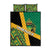 Jamaica Lion Rastafarian Quilt Bed Set With Kente Pattern - Wonder Print Shop