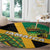 Jamaica Lion Rastafarian Round Carpet With Kente Pattern