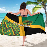 Jamaica Lion Rastafarian Sarong With Kente Pattern - Wonder Print Shop