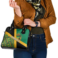 Jamaica Lion Rastafarian Shoulder Handbag With Kente Pattern