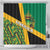 Jamaica Lion Rastafarian Shower Curtain With Kente Pattern