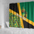 Jamaica Lion Rastafarian Shower Curtain With Kente Pattern