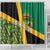 Jamaica Lion Rastafarian Shower Curtain With Kente Pattern
