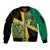 Jamaica Lion Rastafarian Sleeve Zip Bomber Jacket With Kente Pattern - Wonder Print Shop