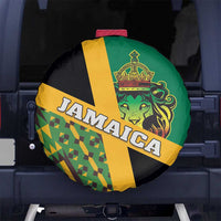 Jamaica Lion Rastafarian Spare Tire Cover With Kente Pattern - Wonder Print Shop