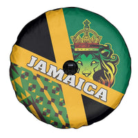 Jamaica Lion Rastafarian Spare Tire Cover With Kente Pattern - Wonder Print Shop