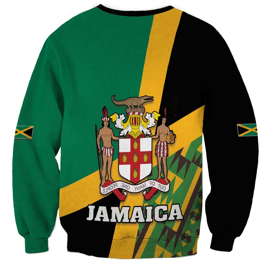 Jamaica Lion Rastafarian Sweatshirt With Kente Pattern - Wonder Print Shop