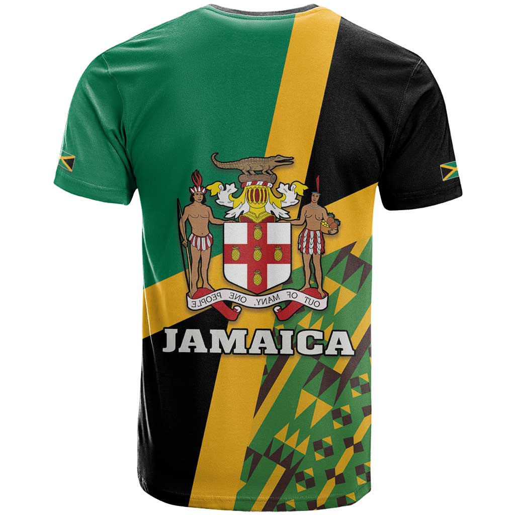 Jamaica Lion Rastafarian T Shirt With Kente Pattern - Wonder Print Shop