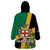 Jamaica Lion Rastafarian Wearable Blanket Hoodie With Kente Pattern - Wonder Print Shop