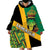 Jamaica Lion Rastafarian Wearable Blanket Hoodie With Kente Pattern - Wonder Print Shop
