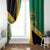 Jamaica Lion Rastafarian Window Curtain With Kente Pattern - Wonder Print Shop