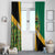 Jamaica Lion Rastafarian Window Curtain With Kente Pattern - Wonder Print Shop