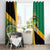 Jamaica Lion Rastafarian Window Curtain With Kente Pattern - Wonder Print Shop