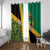 Jamaica Lion Rastafarian Window Curtain With Kente Pattern - Wonder Print Shop