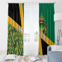 Jamaica Lion Rastafarian Window Curtain With Kente Pattern - Wonder Print Shop