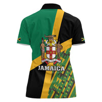 Jamaica Lion Rastafarian Women Polo Shirt With Kente Pattern - Wonder Print Shop