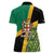 Jamaica Lion Rastafarian Women Polo Shirt With Kente Pattern - Wonder Print Shop