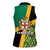 Jamaica Lion Rastafarian Women Sleeveless Polo Shirt With Kente Pattern - Wonder Print Shop