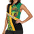 Jamaica Lion Rastafarian Women Sleeveless Polo Shirt With Kente Pattern - Wonder Print Shop