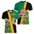 Jamaica Lion Rastafarian Women V-Neck T-Shirt With Kente Pattern - Wonder Print Shop