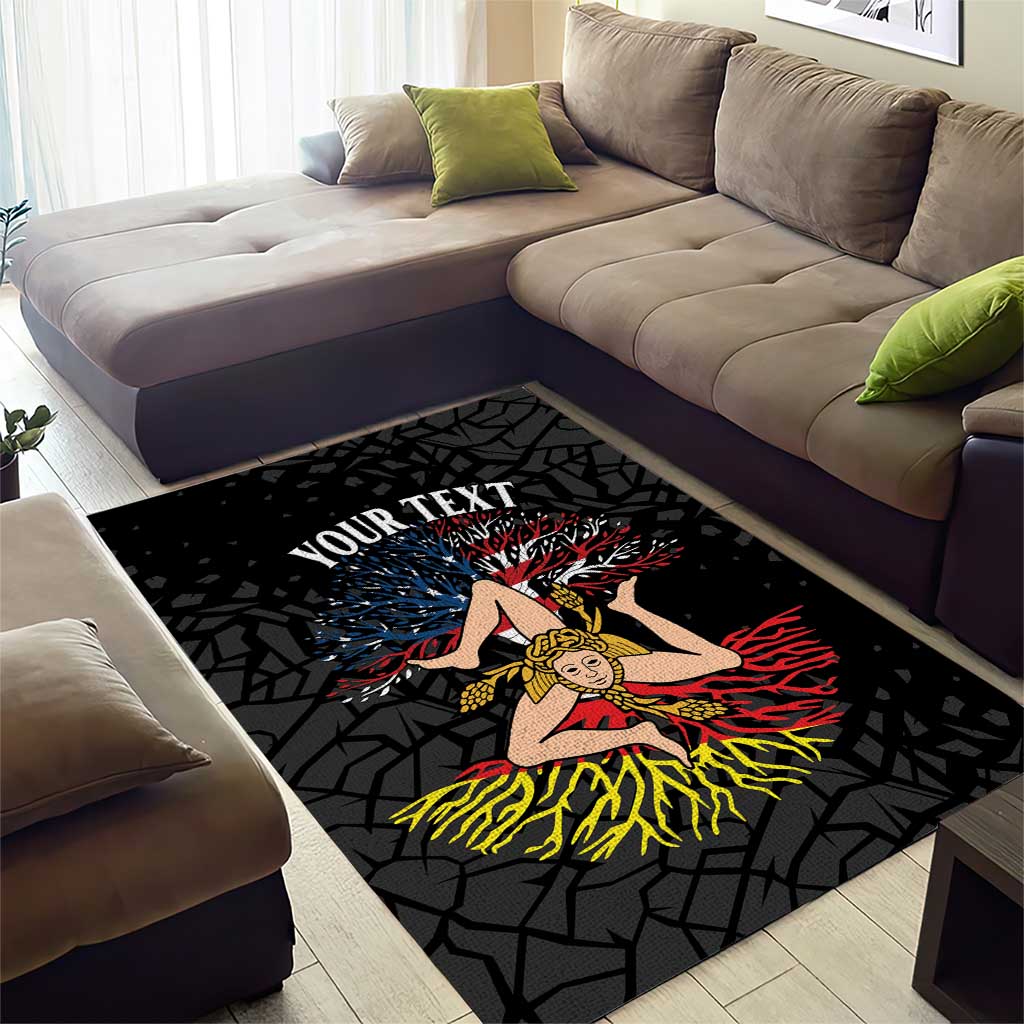 Personalized Sicilian Roots American Heritage Month Area Rug - Wonder Print Shop