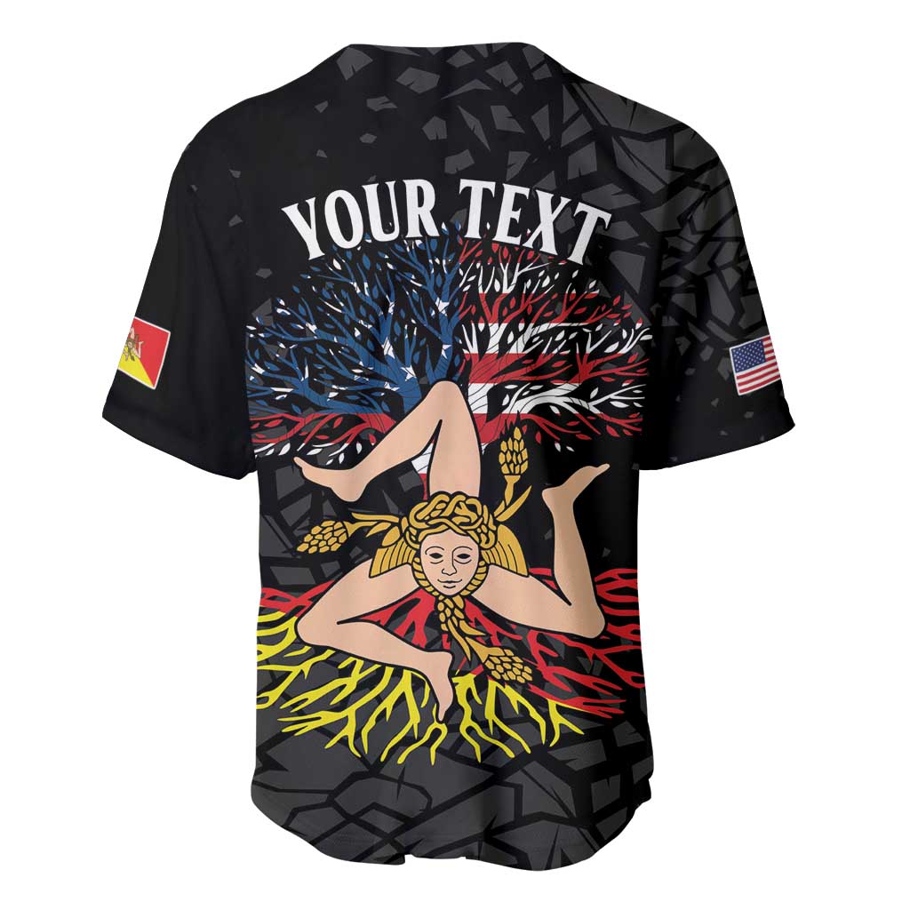 Personalized Sicilian Roots American Heritage Month Baseball Jersey - Wonder Print Shop