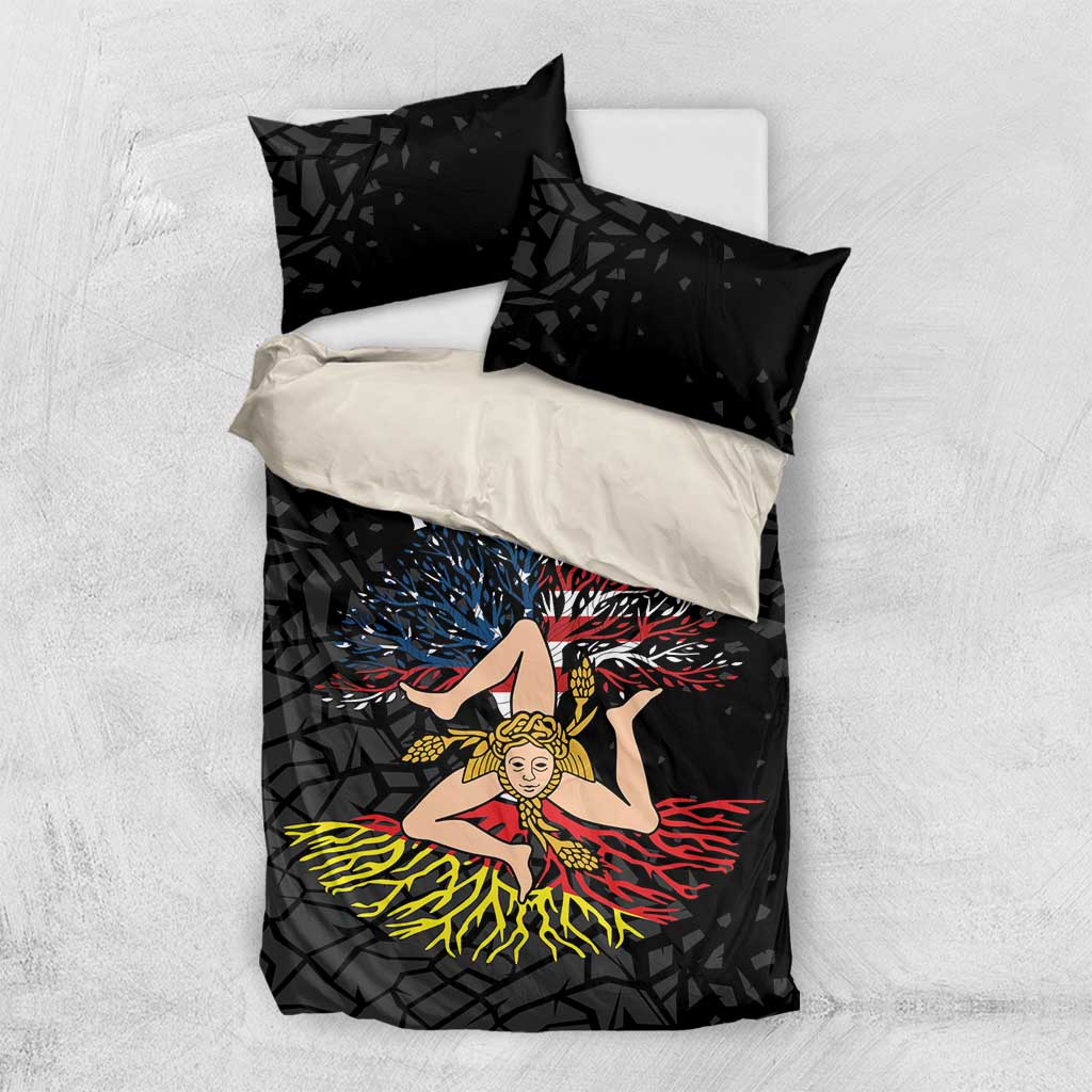 Personalized Sicilian Roots American Heritage Month Bedding Set - Wonder Print Shop