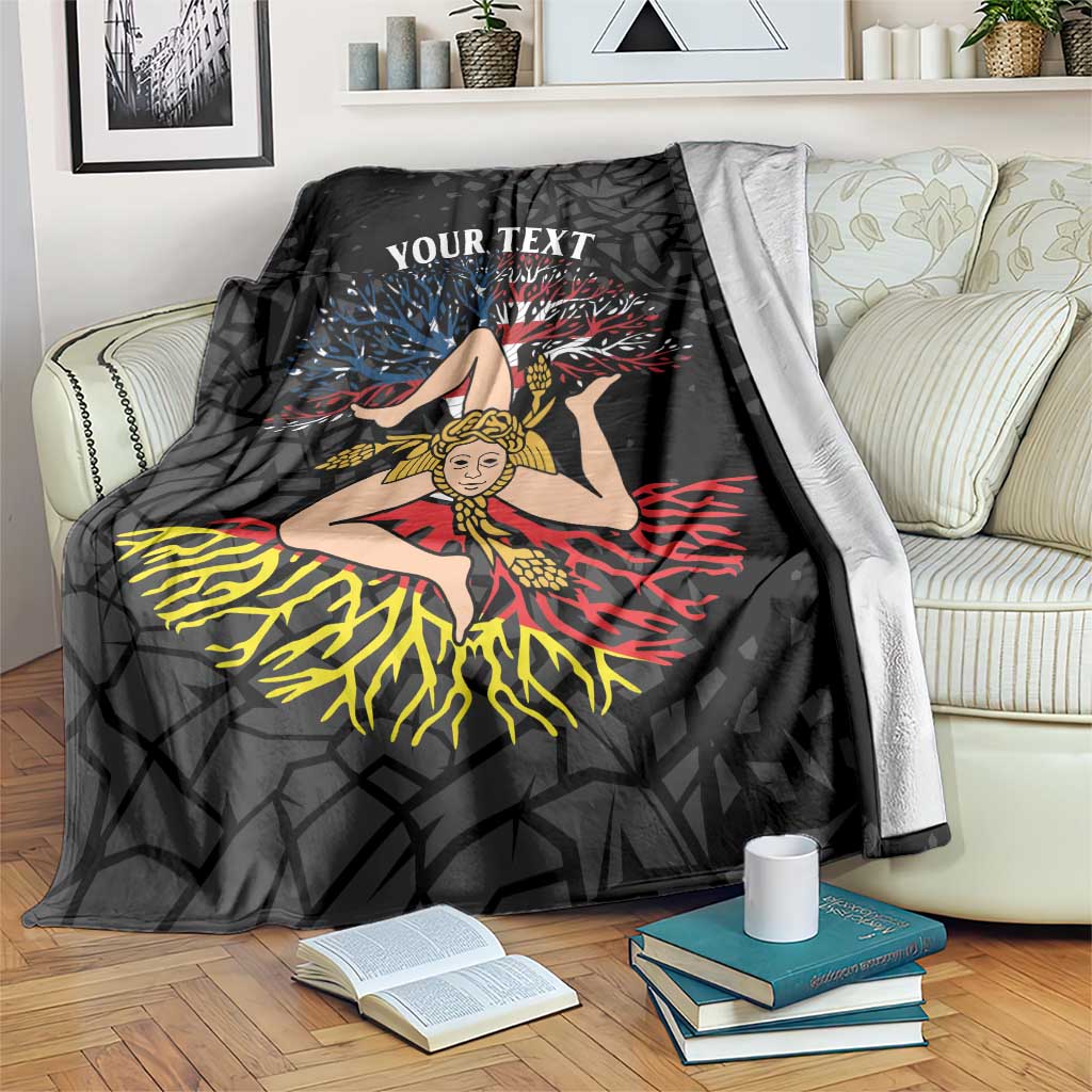 Personalized Sicilian Roots American Heritage Month Blanket - Wonder Print Shop