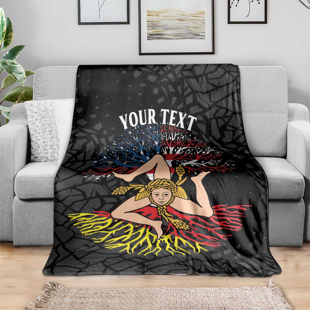 Personalized Sicilian Roots American Heritage Month Blanket - Wonder Print Shop
