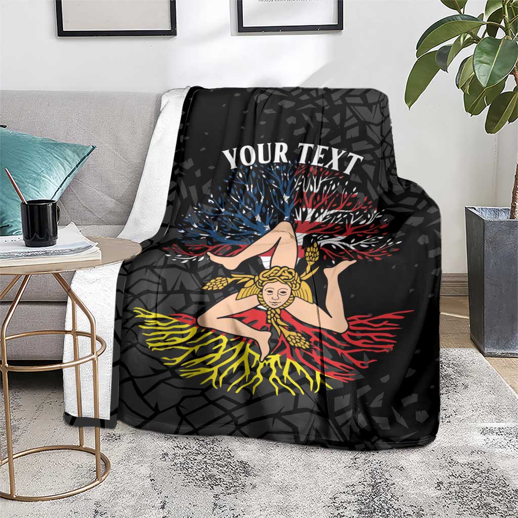 Personalized Sicilian Roots American Heritage Month Blanket - Wonder Print Shop