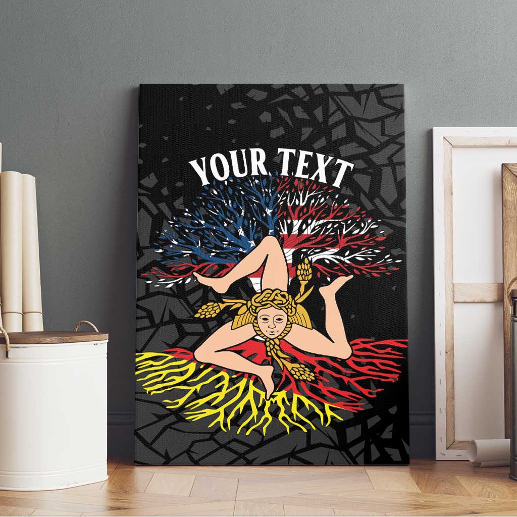 Personalized Sicilian Roots American Heritage Month Canvas Wall Art - Wonder Print Shop