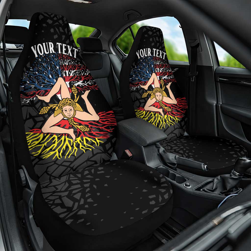 Personalized Sicilian Roots American Heritage Month Car Seat Cover - Wonder Print Shop