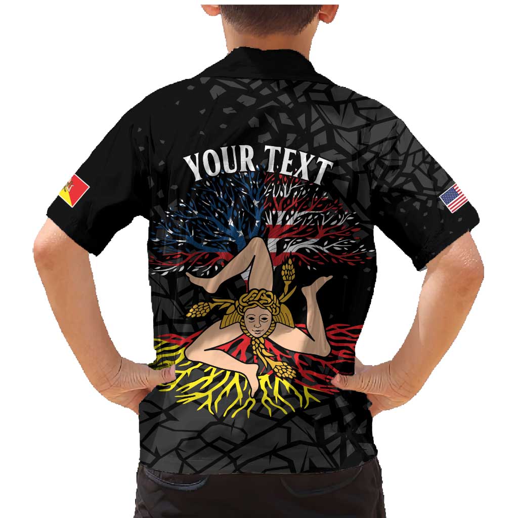 Personalized Sicilian Roots American Heritage Month Family Matching Mermaid Dress and Hawaiian Shirt - Wonder Print Shop