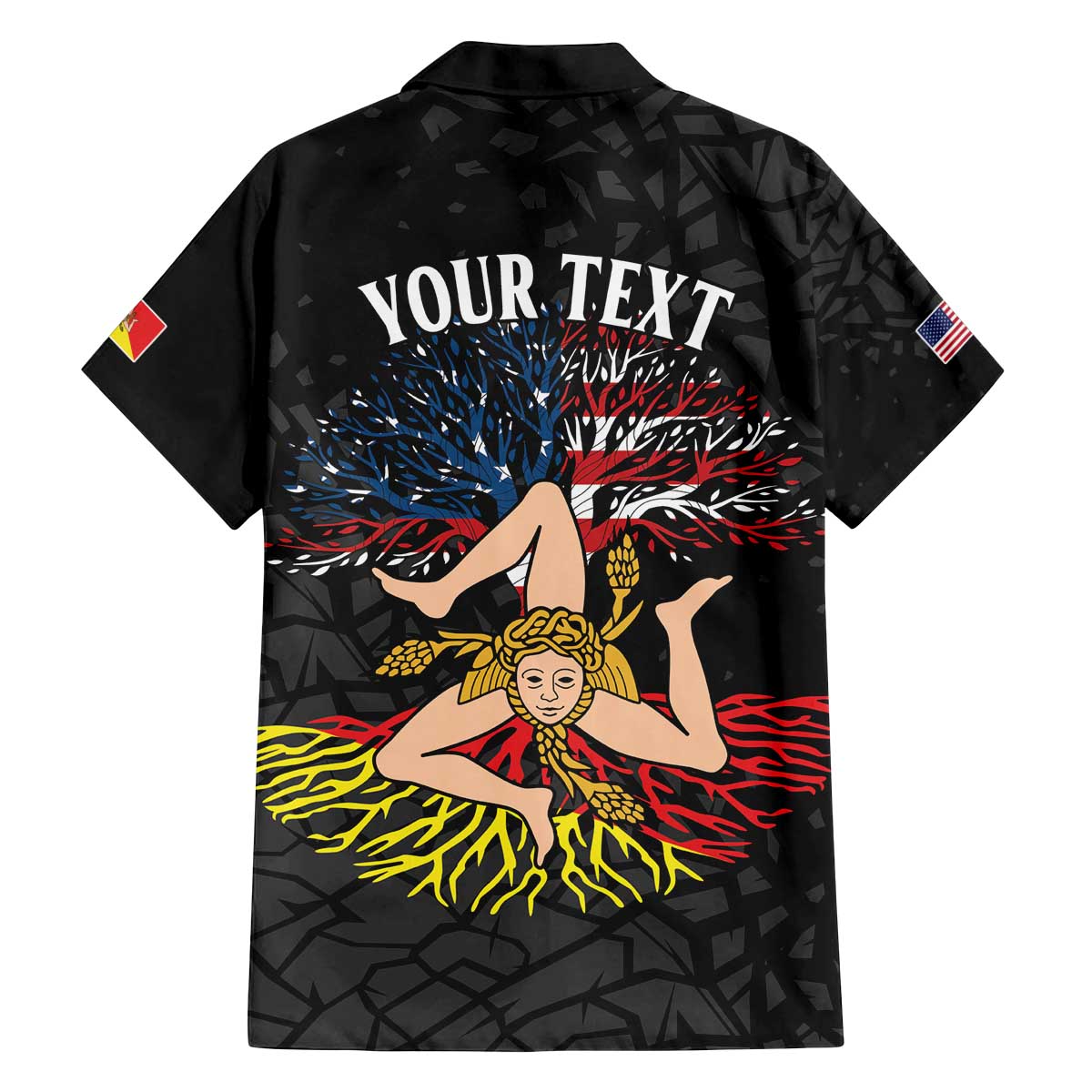 Personalized Sicilian Roots American Heritage Month Family Matching Off The Shoulder Long Sleeve Dress and Hawaiian Shirt - Wonder Print Shop